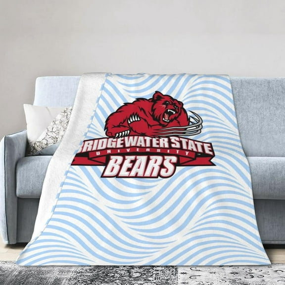 Bridgewater State University Fleece Blanket, Very Soft Microfiber Flannel Blanket for Couch Warm and Cozy for All Seasons