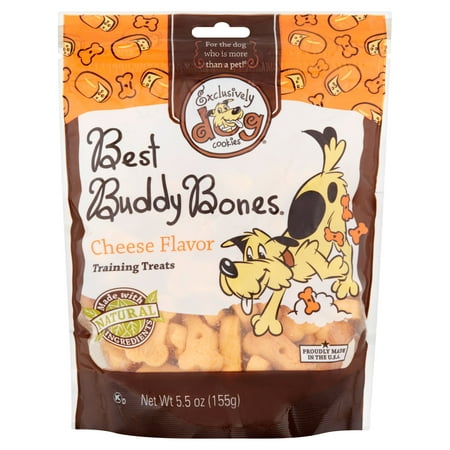 Exclusively Dog Best Buddy Bones Cheese Flavor Cookies Training Treats, 5.5 (Best Cheese For Dogs)