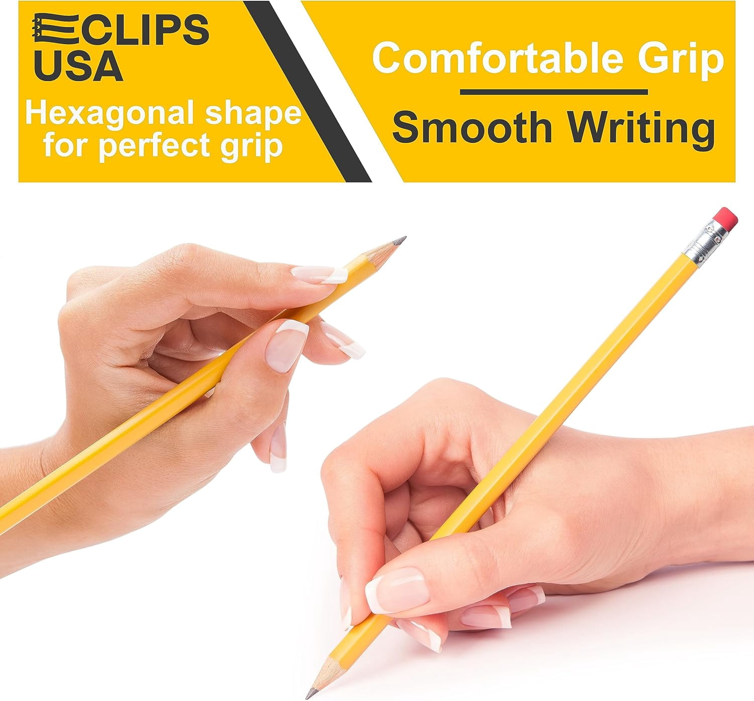 E-Clips USA Graphite Pencils, Unsharpened Drawing Pencils with Erasers, 576 Bulk Pack