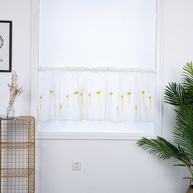 Iumwxz curtains 1Pcs Voile Curtain Swags All Colours Pelmet Valance Net Curtains Voile Swag blackout curtains Yellow Polyester Today Discount