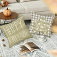 thumbnail image 4 of Happy Fall Hello Pumpkin Throw Pillow Covers Brown Grey Buffalo Plaid Polka Dots Pumpkin Maple Leaves Autumn Harvest Farmhouse Decorative Pillow Cover Set of 4 20x20 Inch Cushion Cover, 4 of 6