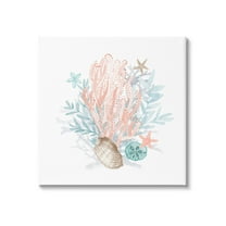 Aquatic Coral Pattern Seashells Animals & Insects Graphic Art Gallery Wrapped Canvas Print Wall Art