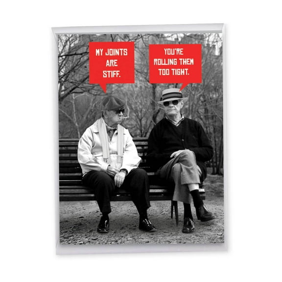 1 Large Funny Birthday Card (8.5 x 11 Inch) - Men Stiff Joints Birthday J7038BDG
