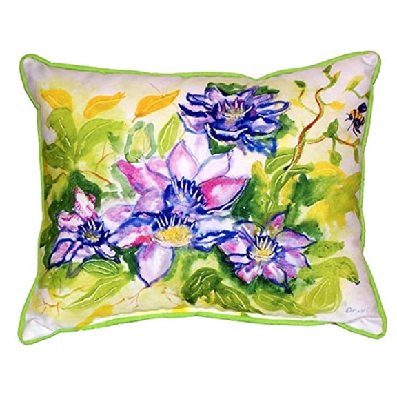 Betsy Drake Clematis Large Indoor/Outdoor Pillow 16x20