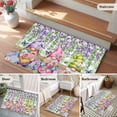 thumbnail image 5 of Entryway Rug 2'x3', Blue Purple Gnomes Small Rug for Kitchen Bathroom Door Mat Indoor Entrance, Spring Hydrangea Flower Leaf Green Plaid Non-Slip Area Rugs Floor Mats Carpet Front Door Rugs, 5 of 8