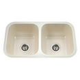 thumbnail image 4 of Houzer PCD-3400 WH 13 1/2"x15 1/8"x9" Porcelain Enamel Double Bowl Sink Undermount, 4 of 6