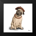thumbnail image 2 of Bannarot 20x20 Black Modern Framed Museum Art Print Titled - Pugs in hats IV, 2 of 5