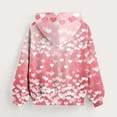 thumbnail image 5 of Girls Pink Heart Print Pullover Hoodie - Oversized Stretch Fit for 4-14Y with Kangaroo Pocket,Size 2-3T, 5 of 6