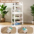 thumbnail image 4 of Small Rolling Cart, 5-Tier Utility Cart On Wheels, Slide Out Narrow Storage for Narrow Space On Bedroom Bathroom, 4 of 8