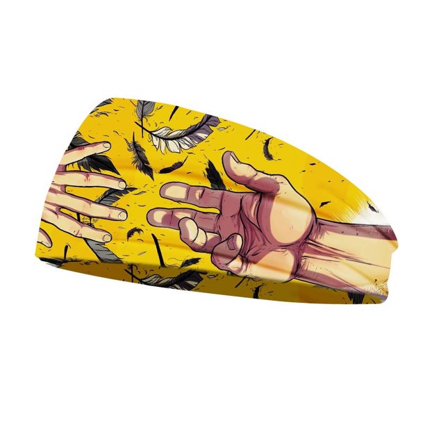 Banda para el cabello para deportes al aire libre para hombres con estampado europeo y americano, pañuelo elástico absorbente de sudor, diadema de yoga, tocado cruzado, generación de cabello