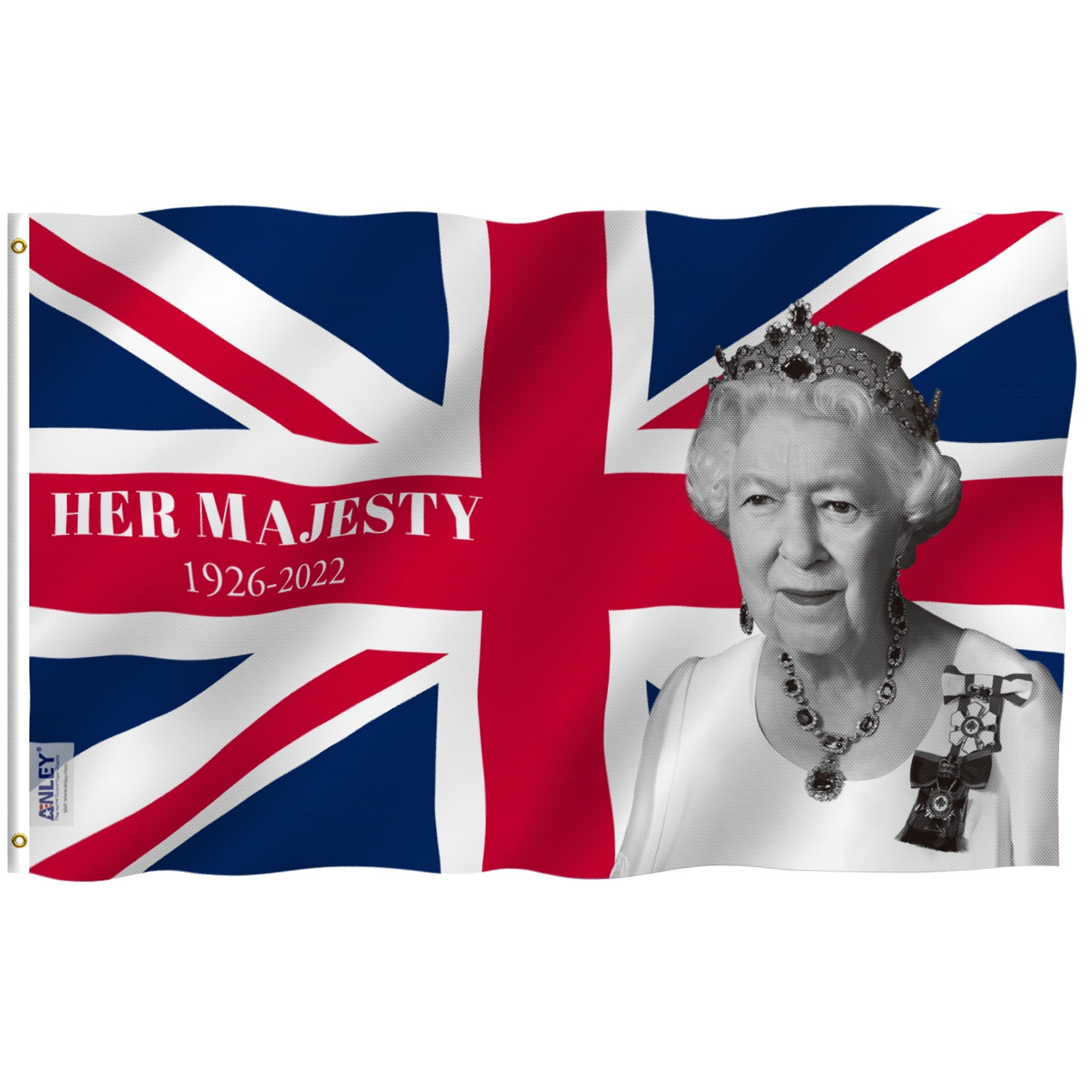 Anley 3 ft x 5 ft Her Majesty Queen Flag Queen Elizabeth II Memorial