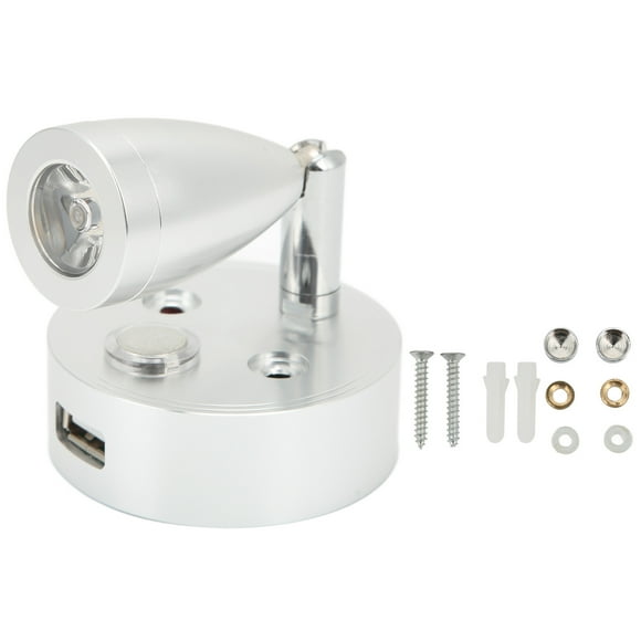 Gashome RV Reading Light Aluminum Alloy Warm White LED Sconce USB Charging