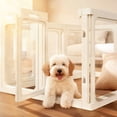 thumbnail image 2 of Clear Acrylic Plastic Dog Playpen Indoor, for Puppy Cat Rabbit Ferret Transparent Pet Pen, Easy Assemble Whelping Crate Kennel Cage Enclosure, Preferable for Small Dogs (23.6“ Height, 8 Panels), 2 of 8
