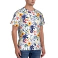 thumbnail image 2 of Bixox Men's Lilies Flowers Printed Short Sleeve Skinny Athletic T-Shirt, 2 of 6