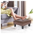 thumbnail image 2 of Werqueid Small Footstool Ottoman Upholstered PU Leather Square Footrest Ottomans Small Foot Rest for Desk Couch Living Room Bedroom Office (Brown), 2 of 9