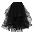 thumbnail image 2 of Aboser Wedding Tulle Skirts for Women Trendy Puffy Tiered Layered Skirt Casual A Line Party Skirts Lightweight Mesh Sheer Tutu Skirt, 2 of 3