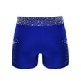 thumbnail image 2 of Nyeemya Kids Girls Dance Shorts with Sparkly Rhinestones Stretch Gymnastics Shorts for Stage Performance Blue 14, 2 of 4