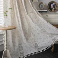 thumbnail image 4 of Juego de dormitorio con bolsillo para barra, rayas, estéreo, gris, blanco, para sala de estar, cortina de punto para ventana salediza, cortina para habitación, 4 of 5