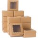 thumbnail image 1 of 50 Pack Kraft Pastry Boxes, Kraft Paper Bakery Boxes, Cajas de Repostería, Cajas de acetato transparente, Cajas para cupcakes, Cajas para postres, 1 of 4