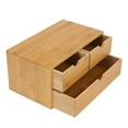thumbnail image 6 of 33*19*16cm 3 Drawers Original Bamboo Desk Organizer Mini Bamboo Desk Drawer Tabletop Storage Organization Box, 6 of 9