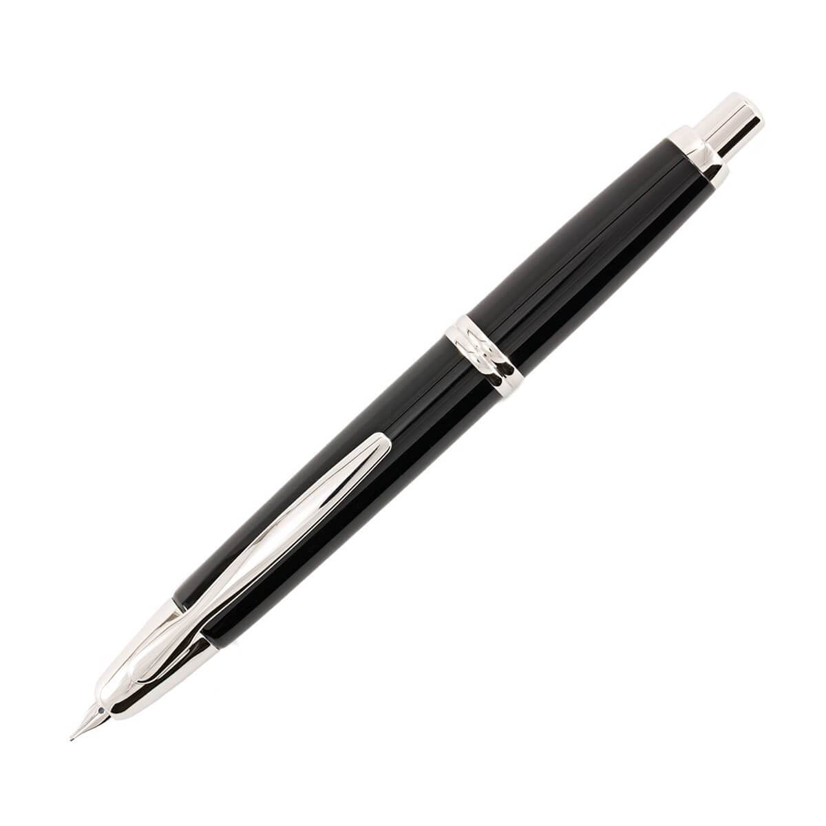 Pilot Vanishing Point Collection Fountain Pen - Black & Rhodium - Extra Fine Point