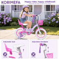 thumbnail image 4 of Korimefa 12 inch Girls Kids Bike Ages 3-6 Years Old Children, Toddler Bike with Training Wheels, Perfect for Beginner Riders Learning to Ride, Easy to Assemble, Purple, 4 of 13