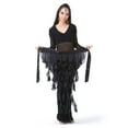 thumbnail image 2 of Belly Dance Hip Scarf Egypt Style Belt Skirt Latin Dance Tassel Wave Skirt for Outfit,1,1,1,One Size,Black, 2 of 4