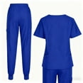 thumbnail image 4 of Clearance Scrubs For Woman,Scrubs for Women Set, Stretchy V-Neck Top & Jogger Pants with Multi-Pocket Yoga Waistband - Blue - XXL, 4 of 4