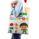thumbnail image 4 of Charlie and the Shapes Bolso de tela con estampado de lienzo para mujer, bolsa de compras reutilizable y estética, con cremallera interior, regalo para mujer,40*45cm., 4 of 6
