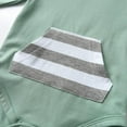 thumbnail image 3 of Newborn Infant Baby boy Clothes Long Sleeve Stripe Romper Hooded Pants Outfits Set Green 0-3 Months, 3 of 6