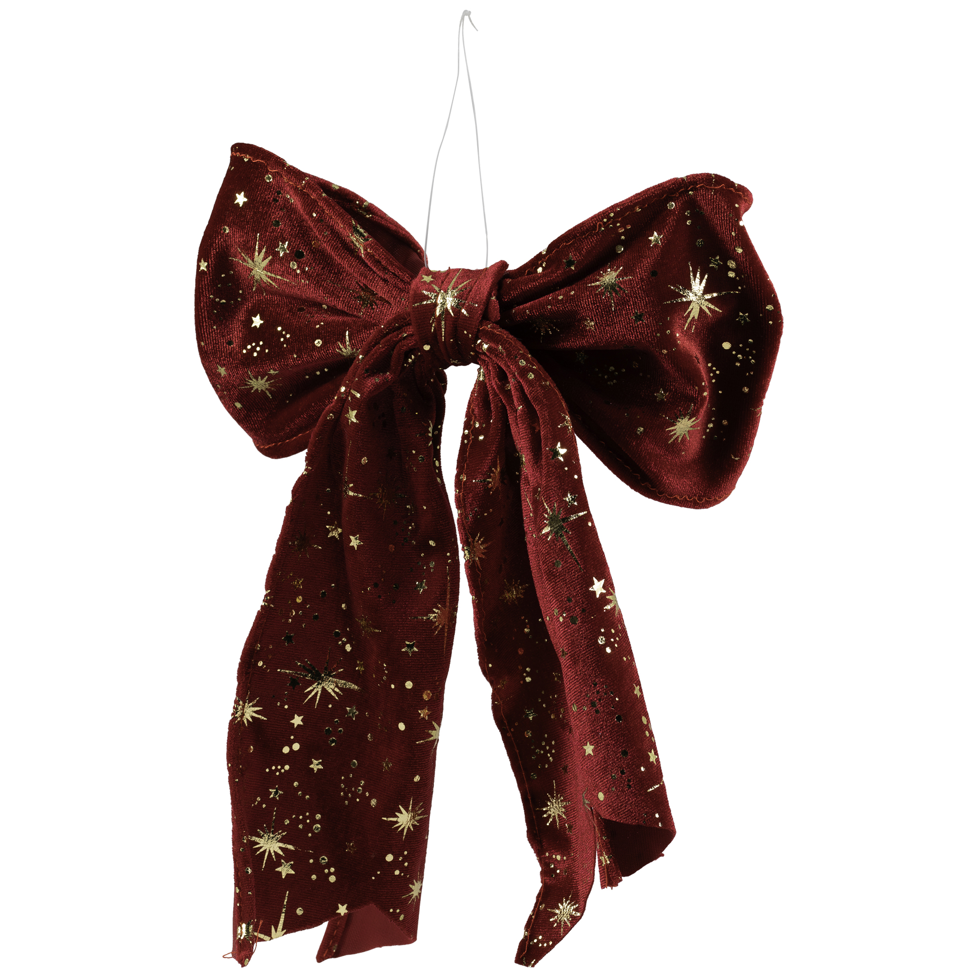 Northlight Glittered Starburst Velveteen Bow Christmas Decoration - 9"
