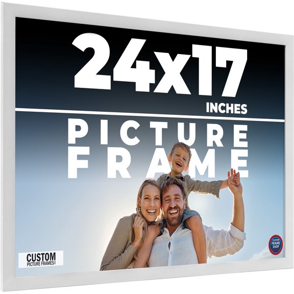 24x17 Frame White Real Wood Picture Frame Width 0.75 inches | Interior Frame Depth 0.5 inches |
