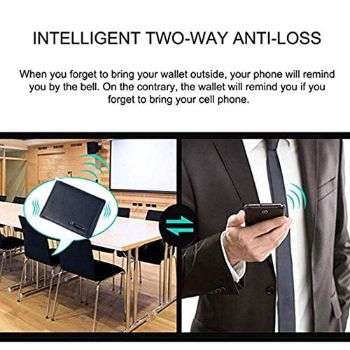 Cartera inteligente antipérdida con alarma, Bluetooth, registro de pos