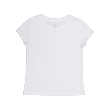 Wonder Nation Girls Kid Tough Tee with Short Sleeves, Sizes 4-18 & Plus