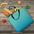 thumbnail image 6 of Defioc Teal Turquoise Pattern Tote Bag for Women,Large Capacity Tote Bag with Zipper Casual Shoulder Handbags Shopping Bag, 6 of 8