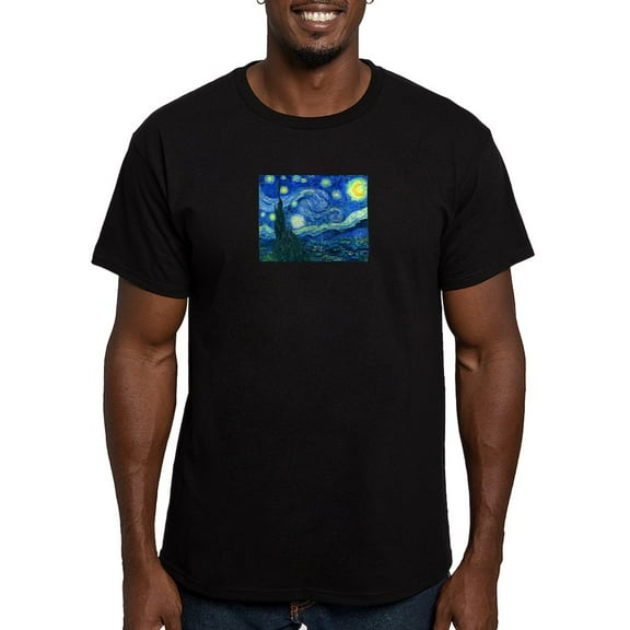 CafePress - Van Gogh Starry Night T Shirt - Men's Fitted T-Shirt