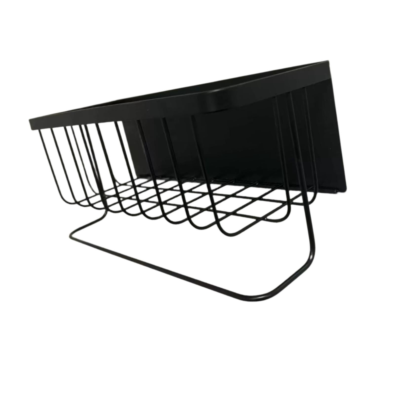 Fiocias Fridge Shelf Spice Rack Stainless Steel Kitchen Organizer Shelf Fridge Organizer Black