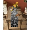 thumbnail image 5 of Black White Snowflake Christmas Table Runner 72 Inches, Winter Xmas Snowflakes Bed Runner Dresser Scarves Tabletop for Indoor Outdoor Parties/Ceremony/Banquet, 14" x 72", 5 of 8