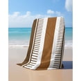 thumbnail image 4 of Modern Brown Beach Towels Oversized Super Absorbent, Boho Contemporary Geometric Striped Lightweight Bath Towel Quick Dry Sets For Bathroom/Pool/Rv Camping/Beach Play/Gym Room/Picnic 30"x60", 4 of 8