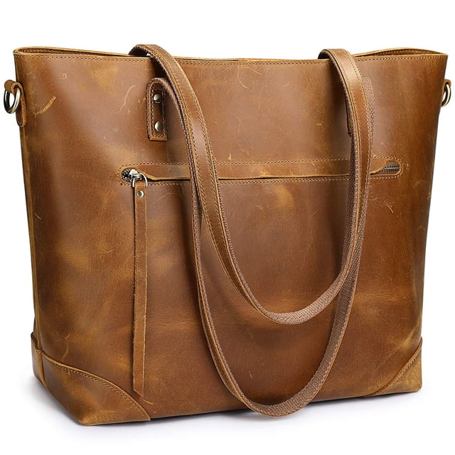 Bolso de hombro S-ZONE de cuero genuino vintage para mujer