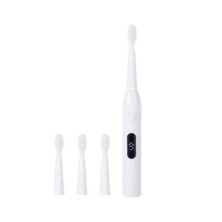 "Christmas Deals 2022 Susenstone Cleaning Supplies Electric Toothbrush, Electric Toothbrush With 4 Brush Heads, LCD Display Smart -9 Speed Electric Toothbrush IPX7 Waterproof on Clearance"