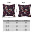 thumbnail image 6 of Wukai Roses Skulls Premium Polyester Fleece Pillow Covers with Hidden Zipper Closure,Luxuriously Soft and Durable-24"x24", 6 of 7