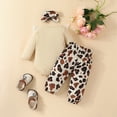 thumbnail image 5 of NOLDARES Newborn Infant Baby Girl Fall Winter Clothes Cartoon Print Ruffle Sleeve Top and Pants with Headband 3pcs/set Outfits(Q009-Beige), 5 of 6
