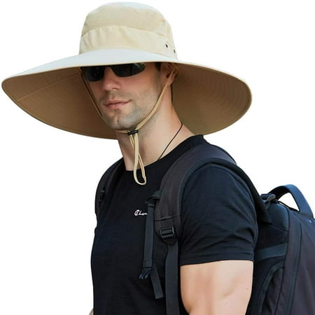 Super Wide Brim Bucket Hat UPF50+ Waterproof Sun Hat for Fishing Hiking ...