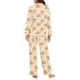 thumbnail image 6 of DISNIMO Womens Pajama Sets 2 Piece Pj Lounge Set with Pockets Capybara Heart Printed Long Sleeve Top Wide Leg Pants Soft V Neck Nightwear Button Up Nightwear, 3XL, 6 of 7
