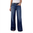 thumbnail image 4 of JUUNthy Jeans for Womens, High Rise Loose Fit Wide Leg Casual Daily Denim Pants with Pockets Black M, 4 of 13