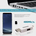 thumbnail image 3 of Lector de tarjetas Micro USB TF Adaptador OTG USB2.0 Hub Connector para PC (Blanco), 3 of 5