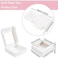 thumbnail image 2 of 16Packs 10.5x10.5x3cm Clear PVC Square Window Gift Boxes White Kraft Paper Present Packing Boxes for Party Favor Treats Cookies Small Gifts or Crafts, 2 of 6