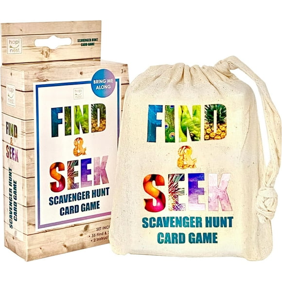 ParentFind and Seek Scavenger Hunt Card Game, Indoor Outdoor Activities for Kids Toddler & Family, Beach Camping Travel Car Games for Road Trips, Kids Scavenger Hunt Game Age 3 4 5 6 Years Old & Up