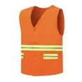 thumbnail image 2 of Fengqque Safety Jacket for Men,Sleeveless V-neck Breathable Mesh Waterproof High Visibility Reflective Jacket with Pockets and Zipper Workwear Jacket Orange XXL, 2 of 9